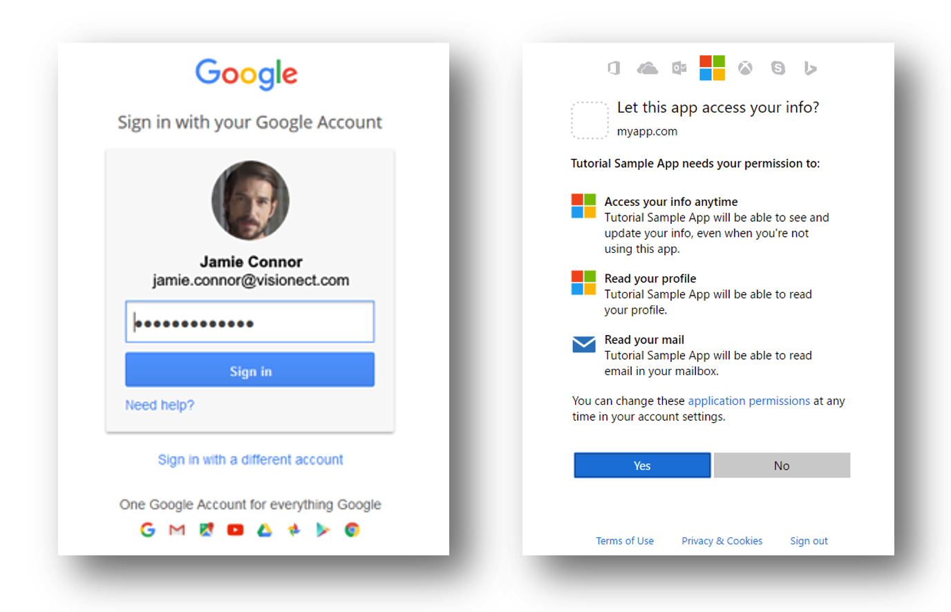 Google Account Sign In form